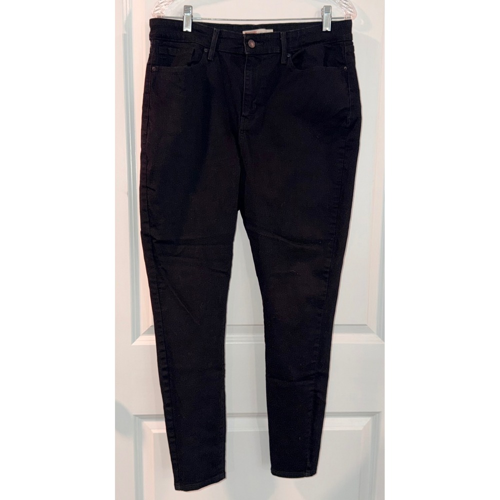 Signature by Levi Strauss Mens High Rise Skinny Black Denim Jeans 34x29